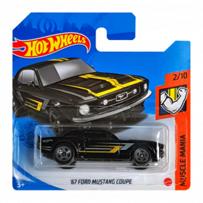 Машинка Базовая Hot Wheels '67 Ford Mustang Coupe Muscle Mania 1:64 GTC15 Black - Retromagaz