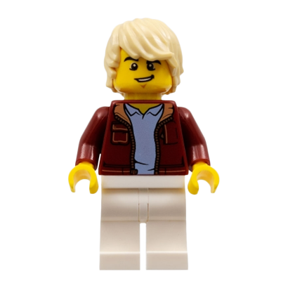 Фигурка Lego People 973pb3162 Man Dark Red Jacket with Bright Light Blue Shirt City cty1236 1 Б/У - Retromagaz