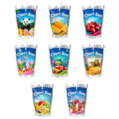 Набор Напиток Соковый Capri-Sun Orange 200ml  + Mystic Dragon + Multivitamin + Safari Fruits + Fun Monster Alarm + Fairy Drink + Cherry + Jungle Drink - Retromagaz