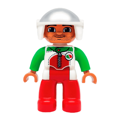 Фигурка Lego Boy Red Legs Race Top Duplo 47394pb183 Б/У - Retromagaz