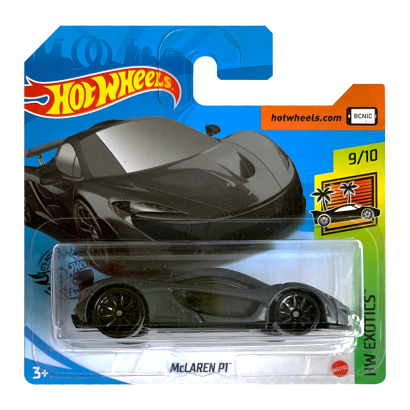 Машинка Базовая Hot Wheels McLaren P1 Exotics 1:64 GHF48 Dark Grey - Retromagaz