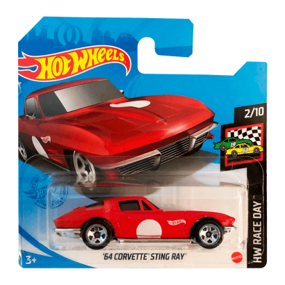 Машинка Базова Hot Wheels '64 Corvette Sting Ray Race Day 1:64 GRX90 Red - Retromagaz