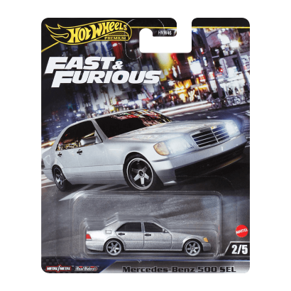 Машинка Premium Hot Wheels Mercedes-Benz 500 SEL Fast & Furious 1:64 HRT94 Grey - Retromagaz