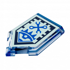 Плитка Lego Модифікована Декоративна 4шт Pentagonal Nexo Power Shield Pattern Mech Master 2 x 3 22385pb013 6133350 Trans-Dark Blue Б/У - Retromagaz