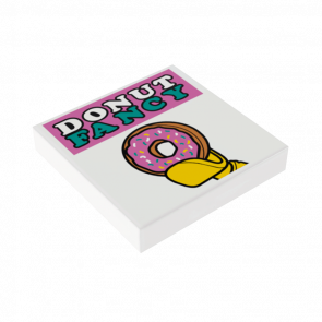 Плитка Lego Декоративна Groove with 'DONUT FANCY' and Doughnut 2 x 2 3068bpb0842 88409pb0842 6066136 White Б/У