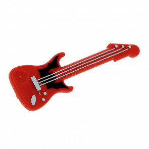 Мистецтво Lego Guitar Electric with Silver Strings and Black Bat Pattern 11640pb03 6122116 Red Б/У - Retromagaz