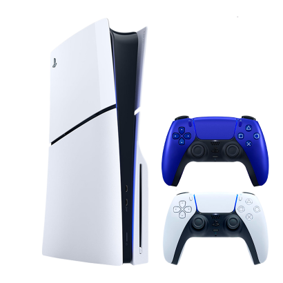 Набор Консоль Sony PlayStation 5 Slim Blu-ray 1TB White Новый + Геймпад Беспроводной DualSense Cobalt Blue - Retromagaz