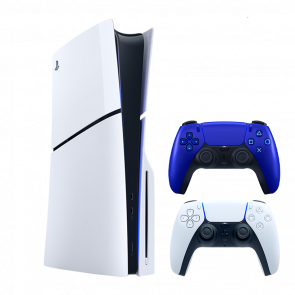 Набор Консоль Sony PlayStation 5 Slim Blu-ray 1TB White Новый + Геймпад Беспроводной DualSense Cobalt Blue