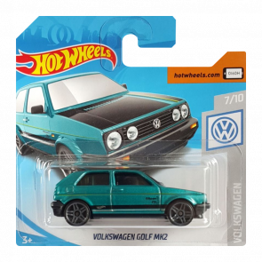 Машинка Базовая Hot Wheels Volkswagen Golf MK2 Volkswagen 1:64 FYD60 Turquoise - Retromagaz