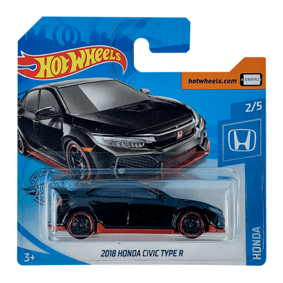 Машинка Базовая Hot Wheels 2018 Honda Civic Type R Honda 1:64 GHC09 Black - Retromagaz