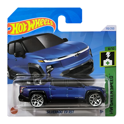 Машинка Базовая Hot Wheels Silverado EV RST Green Speed 1:64 HRY63 Blue - Retromagaz