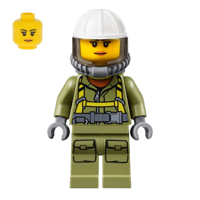 Фигурка Lego Volcano Explorers 973pb2453 Female Worker Suit with Harness City cty0681 Б/У - Retromagaz