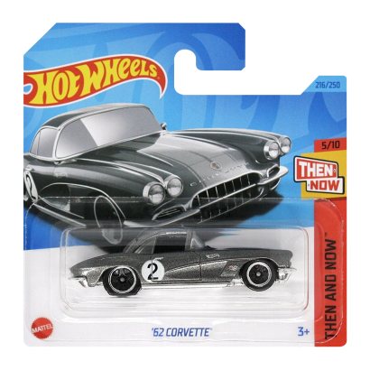 Машинка Базовая Hot Wheels '62 Corvette Then and Now 1:64 HKJ42 Grey - Retromagaz