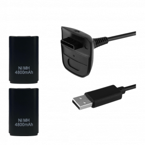 Акумулятор Дротовий RMC Xbox 360 Charging Kit 3 in 1 Black Новий - Retromagaz