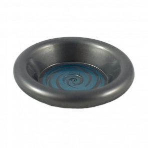 Посуда Lego Dish 3 x 3 with Metallic Light Blue Swirl Pattern 6256pb06 6233916 Flat Silver Б/У - Retromagaz