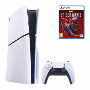 Набор Консоль Sony PlayStation 5 Slim Blu-ray 1TB White Б/У  + Игра Marvel’s Spider-Man 2 Русская Озвучка - Retromagaz