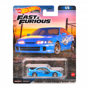 Машинка Premium Hot Wheels Custom Acura Integra Sedan GSR Fast & Furious 1:64 HNW46/HKD27 Light Blue