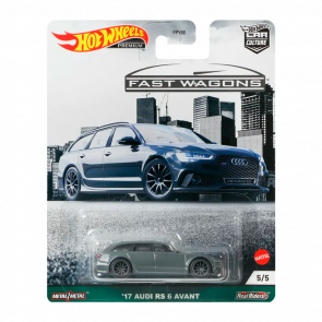 Машинка Premium Hot Wheels '17 Audi RS 6 Avant Fast Wagons 1:64 GRJ65 Dark Grey - Retromagaz