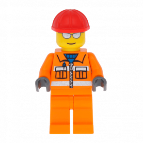 Фігурка Lego Construction 973pb0263 Worker Red Helmet Silver Sunglasses City cty0125 Б/У