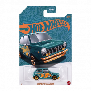 Тематическая Машинка Hot Wheels Custom '70 Honda N600 Green and Gold 1:64 HVW99 Turquoise - Retromagaz