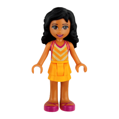 Фигурка Lego Girl Kate Bright Light Orange Layered Skirt Friends frnd155 2 Б/У - Retromagaz