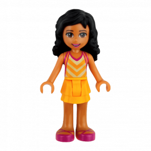 Фигурка Lego Girl Kate Bright Light Orange Layered Skirt Friends frnd155 2 Б/У - Retromagaz