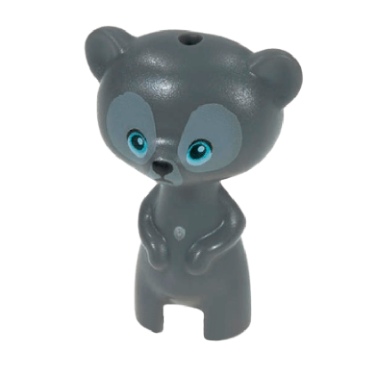 Фігурка Lego Земля Bear Baby Cub Medium Azure Eyes Black Nose Animals 16543pb01 6063638 Dark Bluish Grey Б/У - Retromagaz