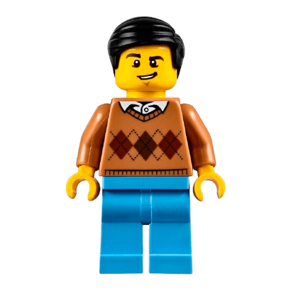 Фигурка Lego People 973pb2342 Dad Medium Nougat Argyle Sweater City twn298 Б/У - Retromagaz