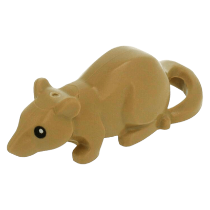 Фигурка Lego Земля Rat Rodent with Black Eyes and White Pupils Pattern Animals 36756pb01 1 6226594 Dark Tan Б/У - Retromagaz