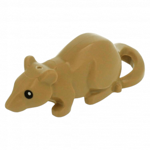 Фигурка Lego Земля Rat Rodent with Black Eyes and White Pupils Pattern Animals 36756pb01 1 6226594 Dark Tan Б/У - Retromagaz