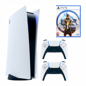 Набор Консоль Sony PlayStation 5 Blu-ray 825GB White Новый + Геймпад Беспроводной DualSense + Игра Mortal Kombat 1 Русские Субтитры