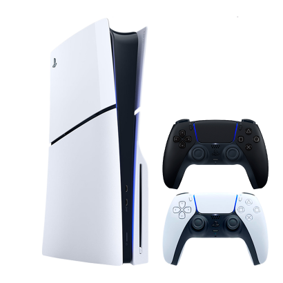 Набор Консоль Sony PlayStation 5 Slim Blu-ray 1TB White Новый  + Геймпад Беспроводной DualSense Midnight Black - Retromagaz