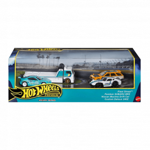 Машинка Premium Hot Wheels 4шт Pandem Subaru BRZ / Nissan Maxima Drift Car / Custom Datsun 240Z / Fleet Street Greddy Diorama 1:64 HRT53 White - Retromagaz