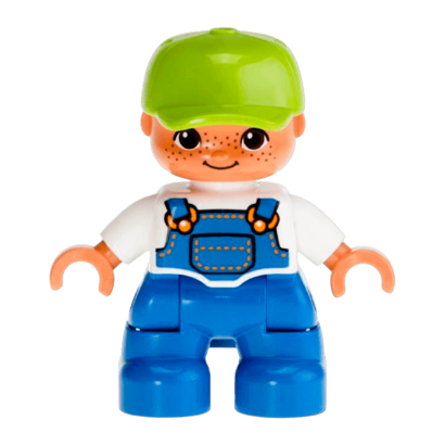 Фигурка Lego Boy Blue Legs White Top Duplo 47205pb025a 1 Б/У - Retromagaz