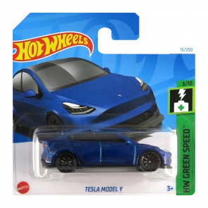 Машинка Базовая Hot Wheels Tesla Model Y Green Speed 1:64 HTB80 Dark Blue - Retromagaz