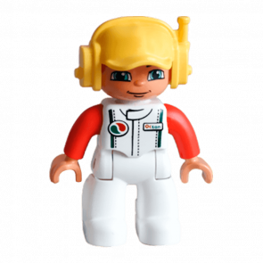 Фигурка Lego Boy White Legs White Race Top Duplo 47394pb160 Б/У - Retromagaz