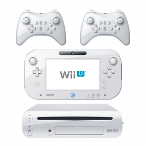 Набор Консоль Nintendo Wii U Модифицированная 96GB White + 10 Встроенных Игр Б/У  + Геймпад Беспроводной RMC Pro Controller Новый 2шт