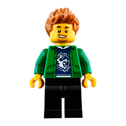 Фігурка Lego Recreation 973pb3170 Hiker Male Green Jacket over Raccoon Shirt City cty0920 Б/У - Retromagaz