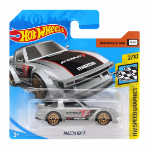 Машинка Базовая Hot Wheels Mazda RX-7 Speed Graphics 1:64 FYD25 Metallic Silver - Retromagaz