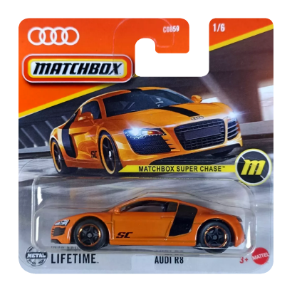 Машинка Большой Город Matchbox Audi R8 Super Chase Showroom 1:64 Orange - Retromagaz