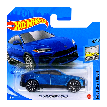 Машинка Базовая Hot Wheels '17 Lamborghini Urus Factory Fresh 1:64 GRY29 Metallic Blue - Retromagaz