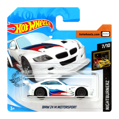 Машинка Базовая Hot Wheels BMW Z4 M Motosport Nightburnerz 1:64 GHD16 White - Retromagaz