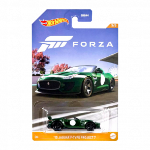 Тематична Машинка Hot Wheels '15 Jaguar F-Type Project 7 Forza 1:64 HLK27 Green - Retromagaz