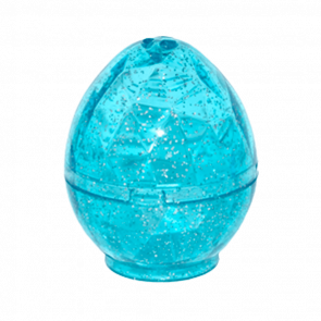 Ємність Lego Faceted Dragon Egg 4 x 4 x 3.3 24130c01 6146508 24132 6146507 Trans-Light Blue Б/У - Retromagaz