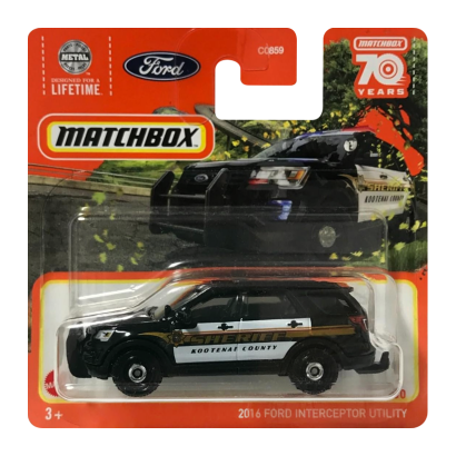 Машинка Большой Город Matchbox 2016 Ford Interceptor Utility Highway 1:64 HLD15 Black - Retromagaz