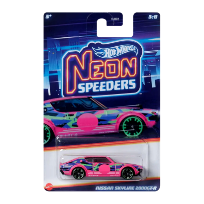 Тематична Машинка Hot Wheels Nissan Skyline 2000GT-R Neon Speeders 1:64 HLH72/HRW69 Pink - Retromagaz