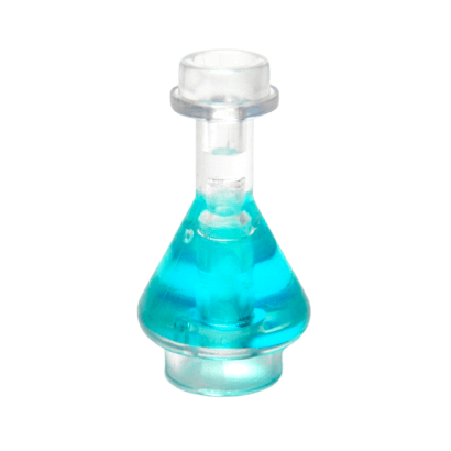 Посуд Lego Bottle Erlenmeyer Flask with Trans-Light Blue Fluid Pattern 93549pb04 6042467 Trans Clear Б/У - Retromagaz