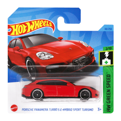 Машинка Базовая Hot Wheels Porsche Panamera Turbo S E-Hybrid Sport Turismo Green Speed 1:64 HKH55 Red - Retromagaz