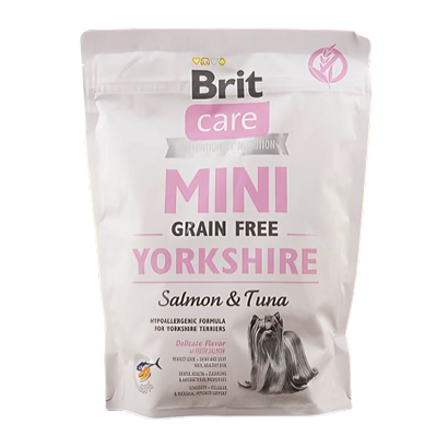 Сухой Корм для Собак Brit Care Grain-Free Mini Yorkshire Лосось и Тунец 400g - Retromagaz