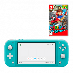 Набор Консоль Nintendo Switch Lite 32GB Turquoise Новый + Игра Super Mario Odyssey Русские Субтитры